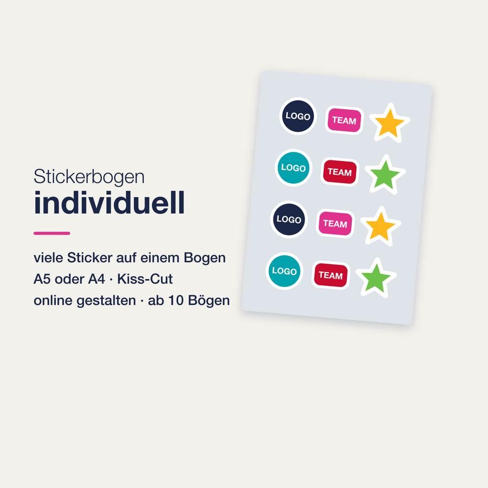 Stickerbogen individuell gestalten (A5/A4)